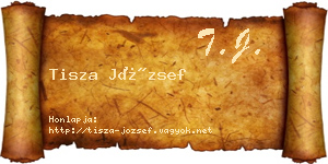 Tisza József névjegykártya